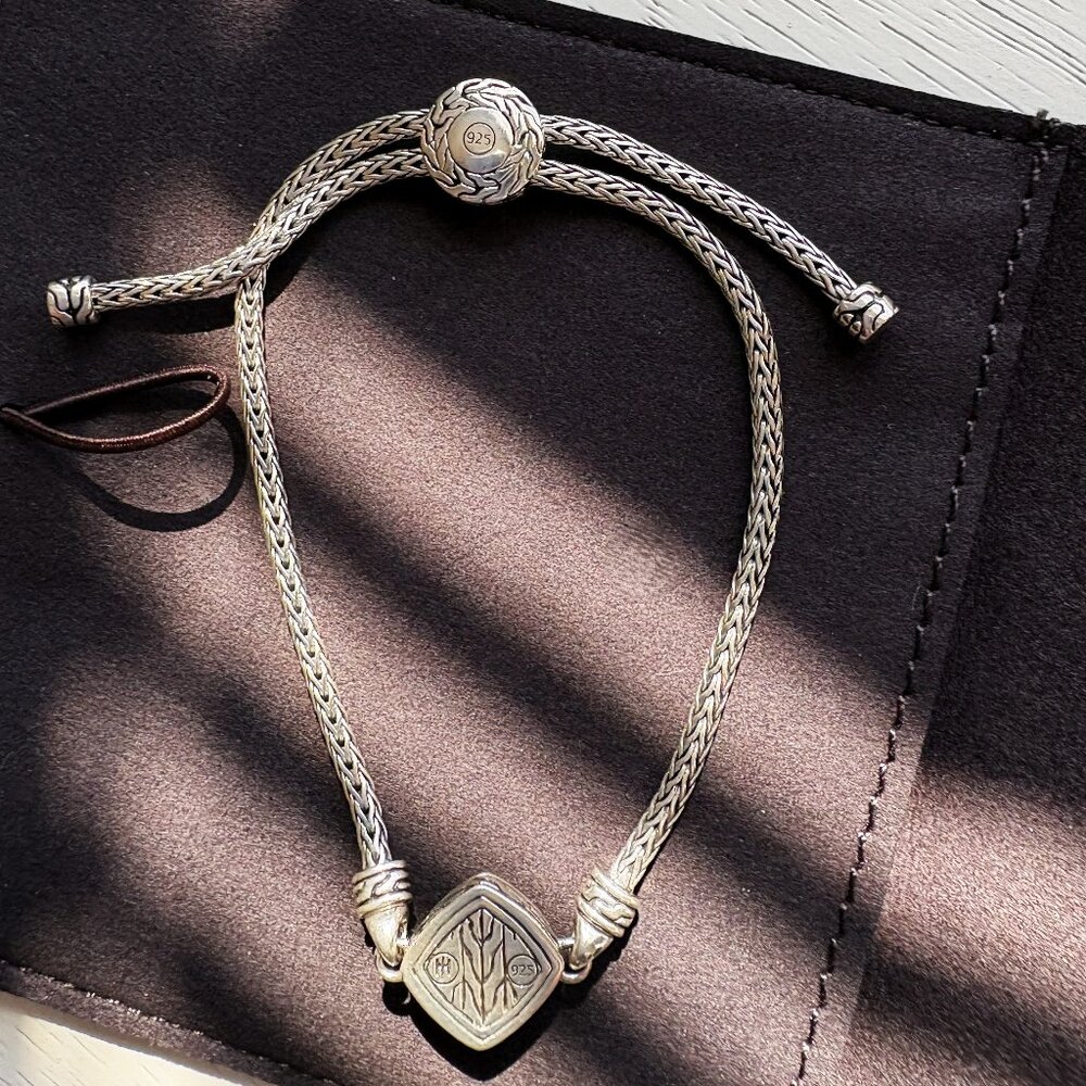 John Hardy Classic Chain Pull Through Sterling Silver Hammered Bracelet